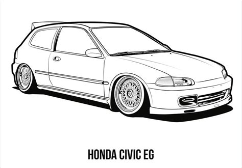101 Squadron on Instagram: “Honda Civic EG drawing for the JDM colouring book. Of all the civics