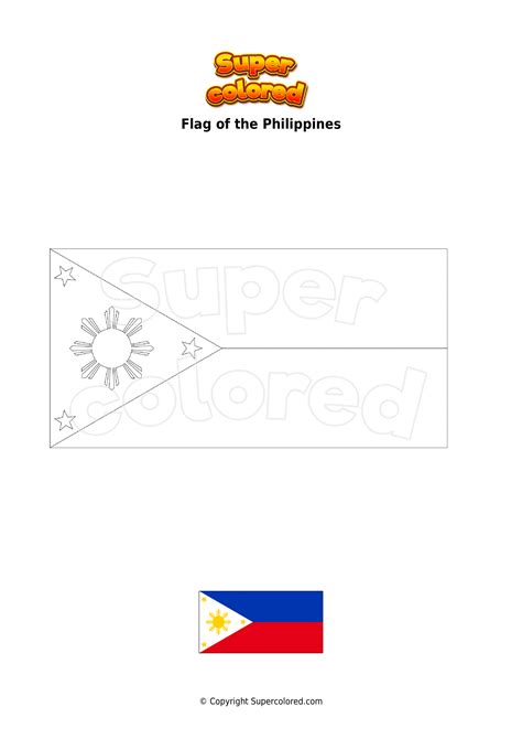 Coloring Page Flag Of The Philippines