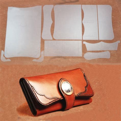 1 set durable pvc nähen muster für diy frauen leder brieftasche handgemachte leder handwerk