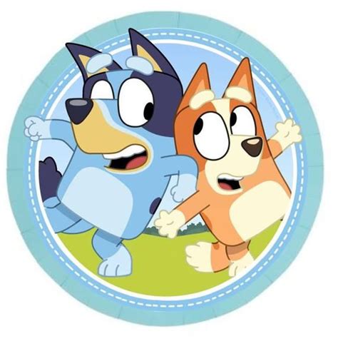 Bluey Party Plate Decal Digital File Only Bluey Abc Kids Party