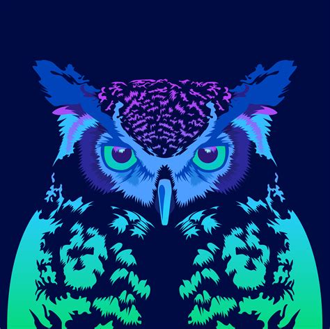 Im Happy How This Neon Owl Turned Out Radobeillustrator
