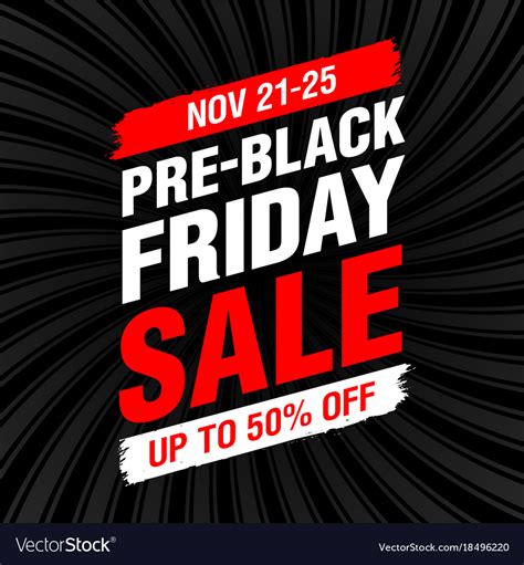 Pre Black Friday Sale Banner Royalty Free Vector Image