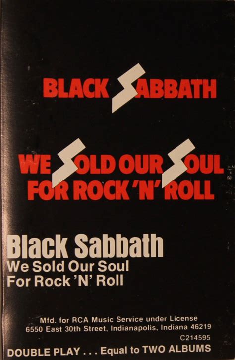 Black Sabbath We Sold Our Soul For Rock N Roll Cassette Discogs