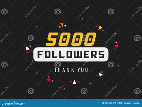 5000 Followers Thank You Colorful Celebration Template Stock Vector