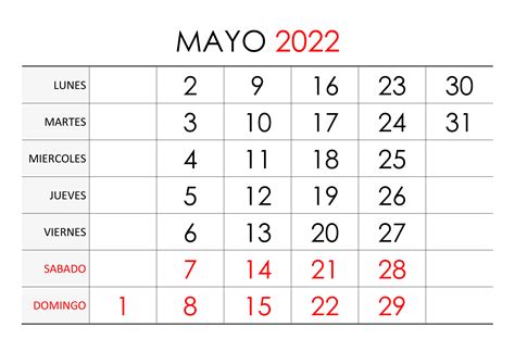 Calendario Mes De Mayo 2022 Para Imprimir Reverasite