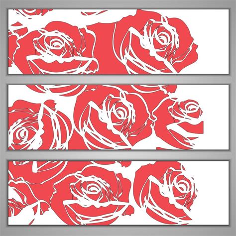 Banners With Red Roses 4328450 Vector Art At Vecteezy