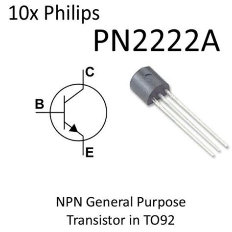 10x Npn Transistor Pn2222a 2n2222a To92 Ebay