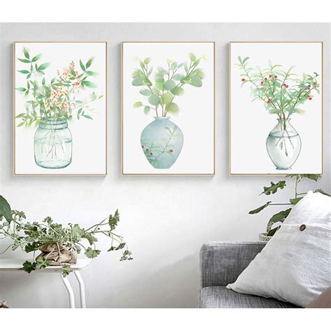 Here's 9 surefire small bedroom decorating ideas to make your bedroom so cozy.finding new tips for small bedroom decorating ideas and cozy. Modern Watercolor Porcelain Vase Glass Fresh Green Plants ...