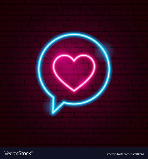 Love Speech Bubble Neon Sign Royalty Free Vector Image
