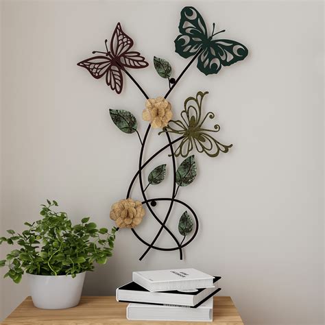 Buy Garden Butterfly Metal Wall Art Hand Painted Decorative 3d