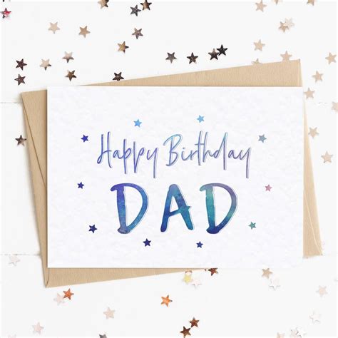 Happy Birthday Dad Star A6 Card By Lady K Designs Happy Birthday Dad