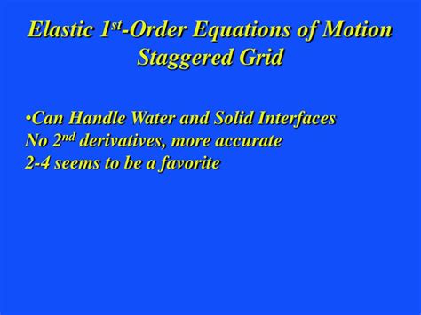 Ppt Elastic Staggered Grid Fd Of The Wave Equation Powerpoint