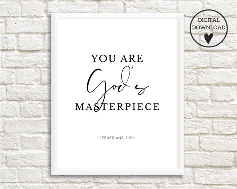 You Are Gods Masterpiece Bible Verse Wall Art Ephesians Etsy