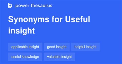 Useful Insight synonyms - 28 Words and Phrases for Useful Insight