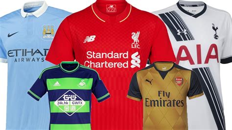 New Premier League Kits 201516 Home And Away Youtube