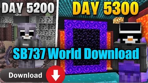 Sb737 5300 Days Hardcore Minecraft World Download In Javamcpe Youtube