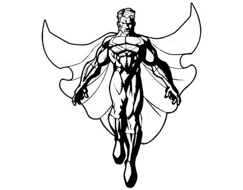 A Superhero Flying Coloring Page