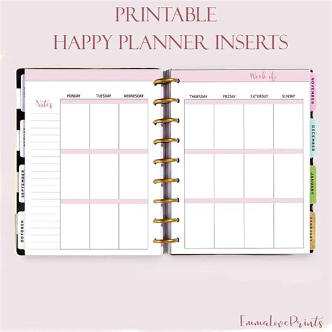 Printable Planner Inserts Printable Word Searches