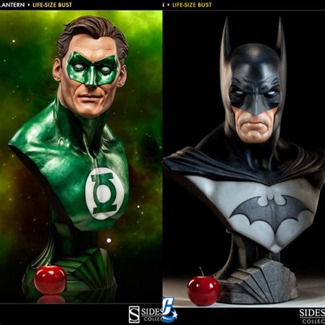Set Of 2 Sideshow Green Lantern Batman 11 Scale Life Size Bust Toy