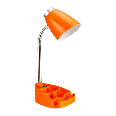 Collette black and brass charge led desk lamp with usb port $ 165.00. Limelights 17.25 in. Gooseneck Orange Organizer Desk Lamp ...