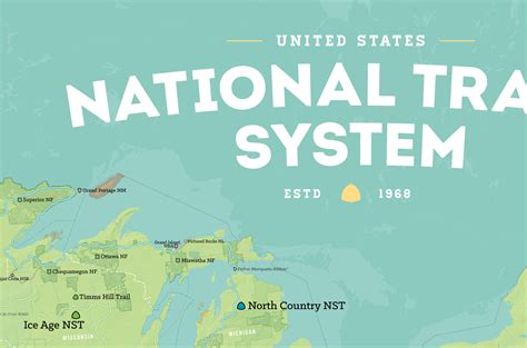 Us National Trails System Map 24x36 Poster Best Maps Ever