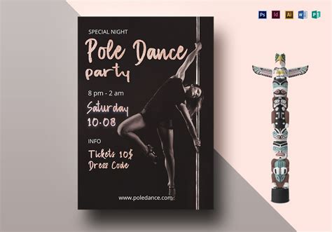 Pole Dance Party Flyer Design Template In Psd Word
