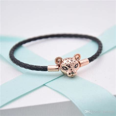 Valuable perks, special offers and exclusive events are just the beginning. 2021 Original 925 Sterling Silver Bracelet Black Leather With Rose Lioness Clasp Bracelets ...
