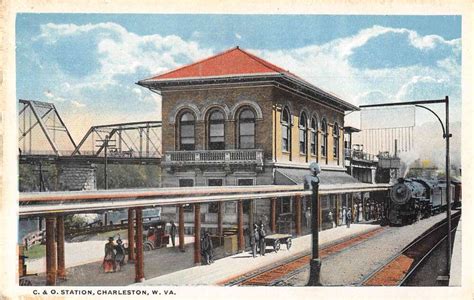 Charleston West Virginia Train Station Vintage Postcard Aa20490 Mary