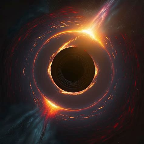 Agujero Negro Y Un Disco De Plasma Brillante Singularidad Supermasivo