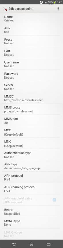 Cricket Samsung Galaxy S5 Internet And Mms Apn Settings For United