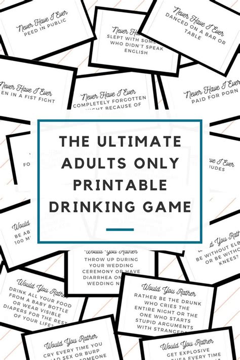 The Ultimate Adults Only Printable Drinking And Party Game 240 Question Cards Etsy Canada