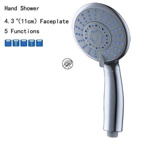 Buy Abs Plastic Bathroom Shower Head Big Panel Round Rain Showerhead Handled High Pressure Bath