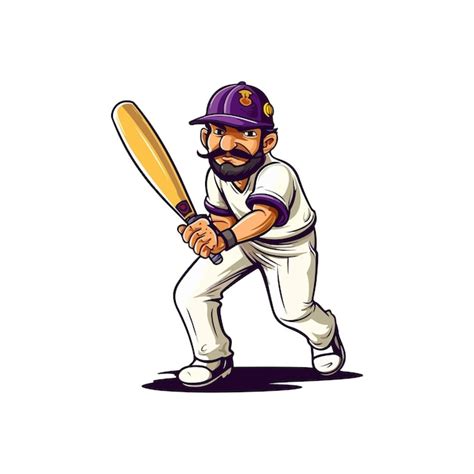 Batteur Frappant Vecteur Cricket Vecteur Joueur Cricket Illustration