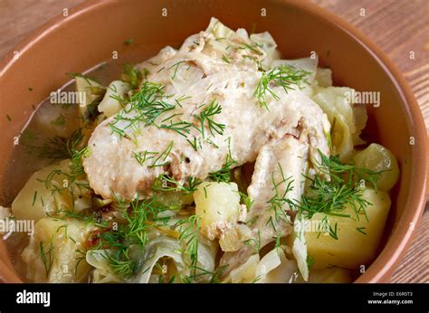 Irish Chicken Stew With Cabbage And Potatoes Stock Photo Alamy