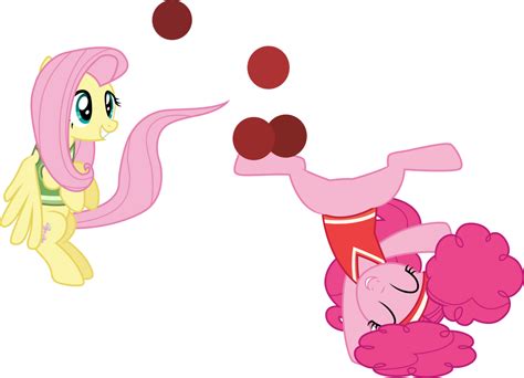 Fluttershy And Pinkie Pie Having Fun By Cloudyglow On Deviantart