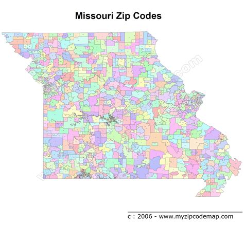 Missouri Zip Code Map Free United States Map