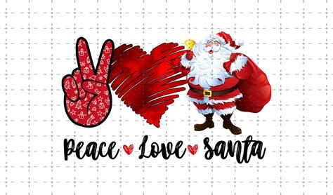 Peace Love Santa Png Santa Claus Lover Christmas Funny Etsy