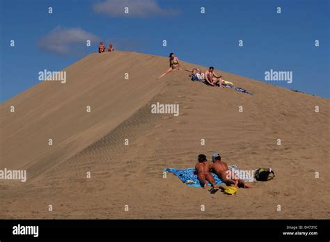 Maspalomas Playa del Inglés Spain Canary Islands Gran Canaria nudism Stock Photo Royalty Free
