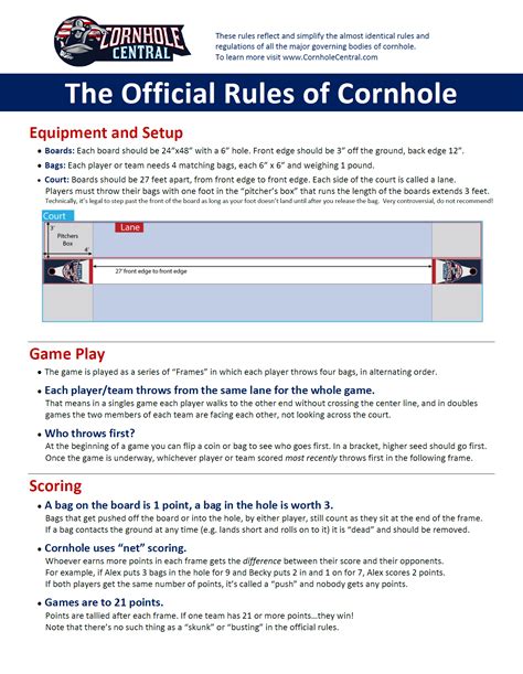 Cornhole Rules And Scoring Cornhole Central