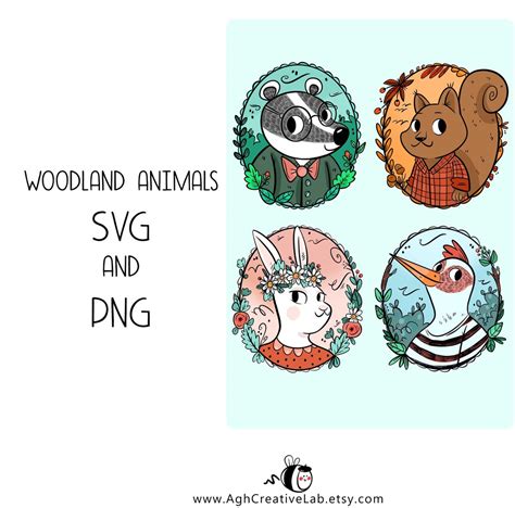 Woodland Animals Svg Animal Svg Png Files Woodland Baby Etsy