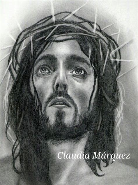 Retrato De Jesucristo Al Lapiz Retratos Lapiz Dibujos