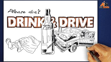 You are on the highway, not in space! Road safety poster (Don't drink and drive) Sketch Drawing | step by step - YouTube