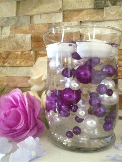 Vase Filler Pearls For Floating Pearl Centerpiece Purplewhite Pearls