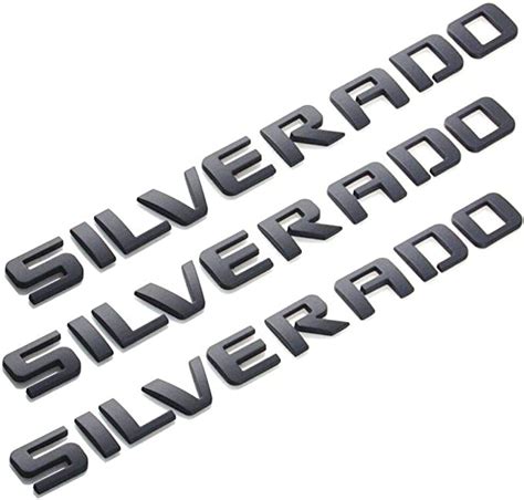 Aimoll 3pcs Silverado Nameplate Letter Emblems 3d Badge