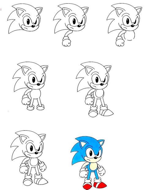 7 Simple Steps To Create Great Sonic Drawing How To Draw A Sonic