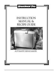 Oster expressbake bread machine cookbook: Breadman Bread Maker Machine TR900S Instruction Operator ...