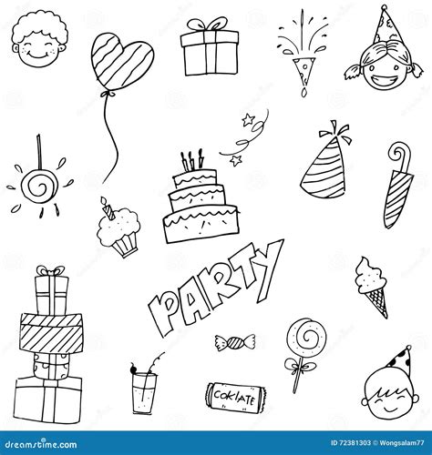 Party Element Doodle Vector Art Stock Vector Illustration Of Decor