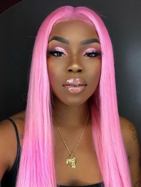 Gloxkz Bubblegum Pink Hair Human Hair Lace Wigs Black Girl Pink Hair