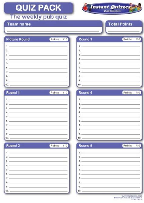 Trivia Quiz Template