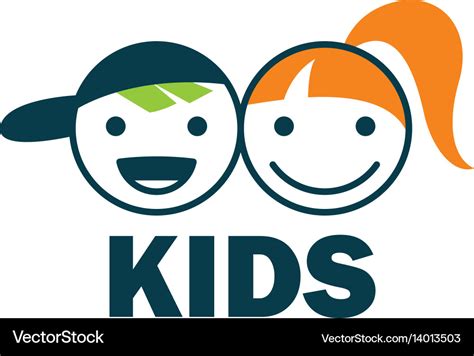 Kids Child Logo Vector Set Design Stock Vector Illust